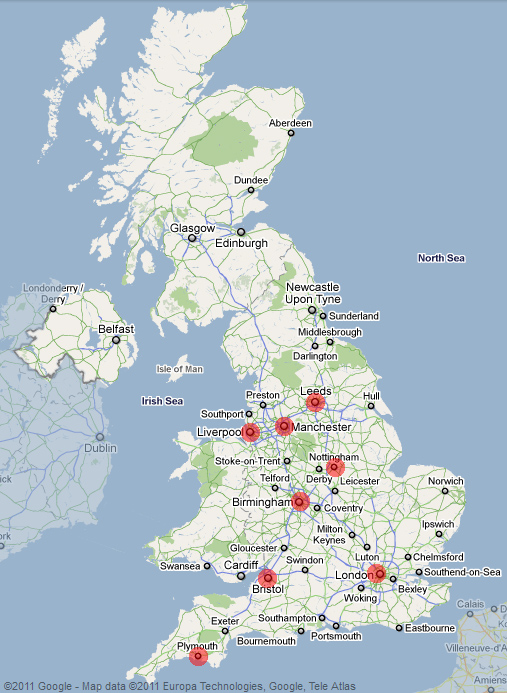 map of united kingdom cities. UK Map